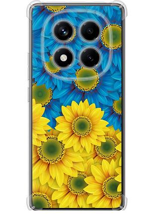 Чехол силикон с усиленными углами патриотический на телефон xiaomi redmi note 14 pro 4g жёлто-голубые цветы "1048sp-3808-58250"