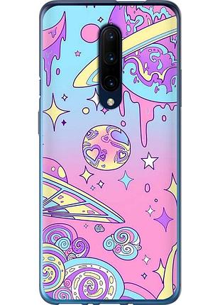 Чехол силиконовый на телефон oneplus 7 pro розовая галактика "4146u-1696-58250"