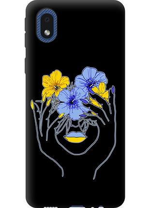 Чехол tpu патриотический на телефон samsung galaxy a01 core a013f девушка v4 "5276b-2065-58250"