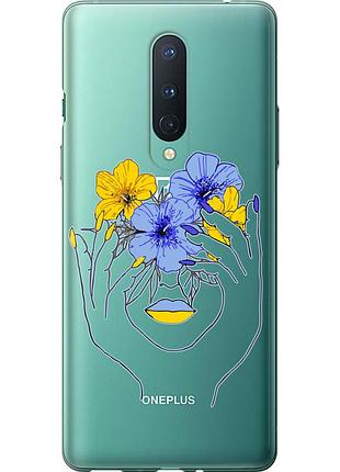 Чехол 2d пластиковый патриотический на телефон oneplus 8 девушка v4 "5276t-1902-58250"
