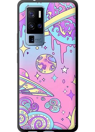 Чехол tpu на телефон vivo x50 pro plus розовая галактика "4146b-2056-58250"