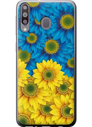 Чехол 2d пластиковый патриотический на телефон samsung galaxy a40s a3050 жёлто-голубые цветы "1048t-2058-58250"