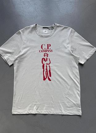 Cp футболка великий лого світло-сіра