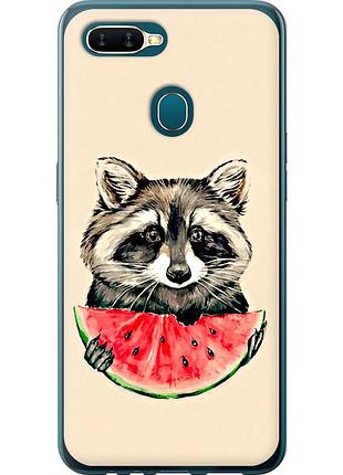 Чехол силиконовый на телефон oppo a5s енотик с арбузом "4605u-1892-58250"