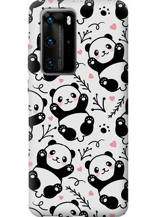 Чехол 2d пластиковый на телефон huawei p40 pro панды "4318t-1839-58250"