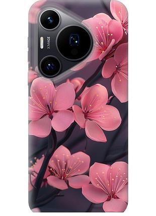 Чохол силіконовий на телефон huawei pura 70 пурпурова сакура "6075u-3703-58250"