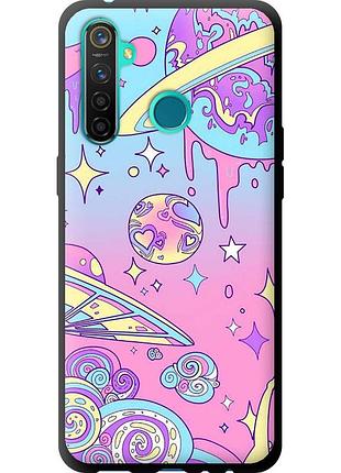 Чехол tpu на телефон realme 5 pro розовая галактика "4146b-1861-58250"