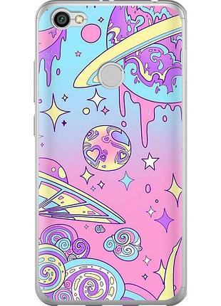 Чехол 2d пластиковый на телефон xiaomi redmi note 5a prime розовая галактика "4146t-1063-58250"