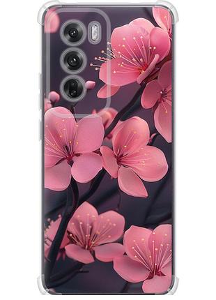 Чехол силикон с усиленными углами на телефон oppo reno12 5g пурпурная сакура "6075sp-3742-58250"