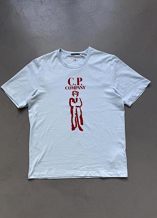 Cp футболка великий лого блакитна