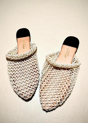Мюли scotch and soda в сеточку сабо плетеные мули шлапанцы сандпли