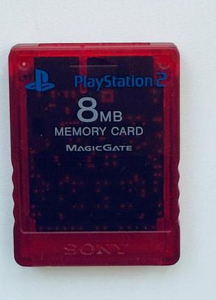 Карта памяти sony playstation 2 8mb, crimson red, б/у