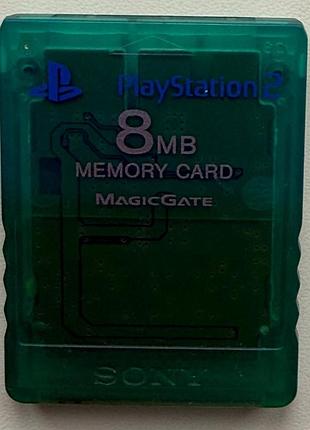 Карта памяти sony playstation 2, emerald green, б/у