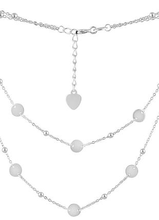 Серебряное колье proba с без камней, вес изделия 4,62 гр (2115526) 450500 размер