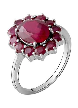 Серебряное кольцо proba с натуральным рубином 5.388ct, вес изделия 4,08 гр (2068495) 18.5 размер