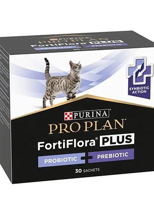 Пробиотик с пребиотиком pro plan fortiflora plus для взрослых кошек и котят для поддержания нормальной микрофлоры кишечника,