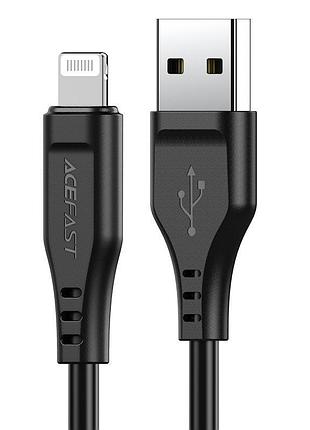 Кабель acefast c3-02 usb to ip 2.4a, 1.2m, tpe, tpe connectors, black
