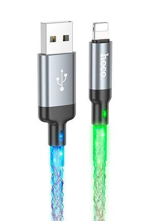 Кабель hoco u112 shine charging data cable for ip gray