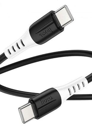 Кабель hoco x82 type-c to type-c 60w, 1m, silicone, silicone connectors, black
