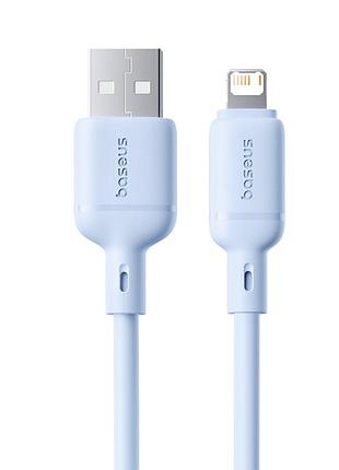 Кабель baseus silky series fast charging cable usb to ip 2.4a 1m galaxy blue