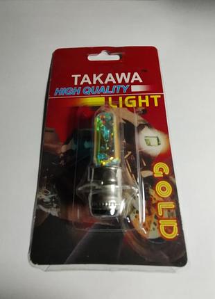 Лампа фары 12v 50/50w (3 ус) хамелеон, конусная (takawa)