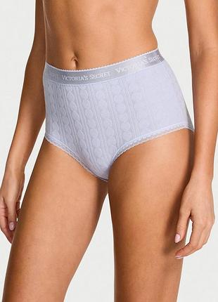 Женские трусики victoria's secret (69875223987547) logo heart pointelle modern brief xs голубые