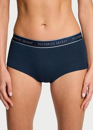 Жіночі трусики victoria's secret (694087963219) logo cotton boyshort шортики xl сині