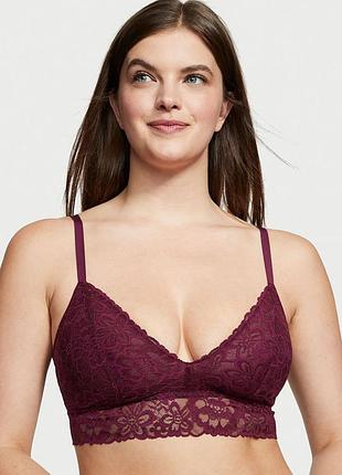 Бюстгальтер без косточек victoria's secret (2862455321) lace bralette l бордовый