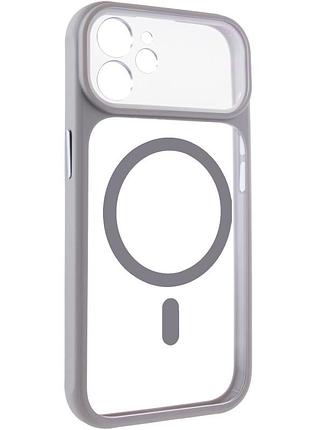 Чехол tpu+pc getman moon clear with magsafe для apple iphone 11 (6.1") grey