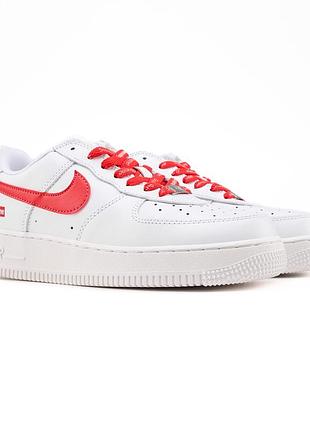Кросівки унісекс nike air force 1 x supreme white red (38-41, 44 розмір)
