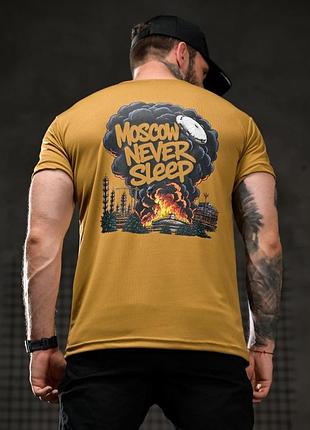 Тактична футболка чоловіча selion never sleep coyote (тканина coolmax)
