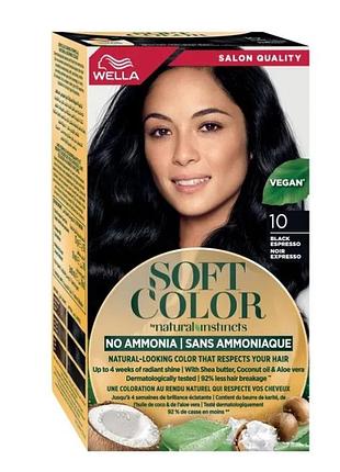 Фарба для волосся безамміачна wella soft color 10 чорний еспресо 6796