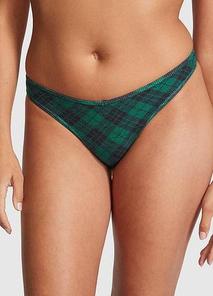 Трусики бавовняні victoria's secret (154100516396) pink стрінги xs зелені