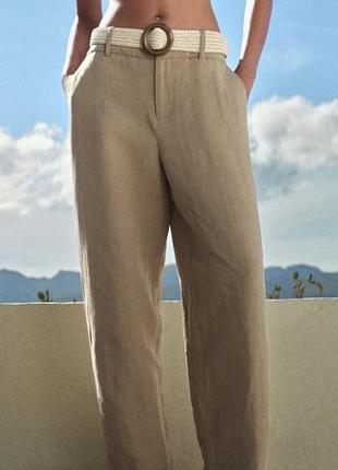 Брюки льняные zara р. s/36/8 - подойдут также на р. м/38/10