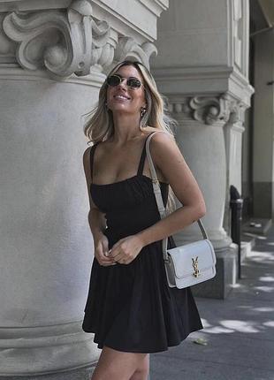 Чорна коротка сукня zara із бавовни, s