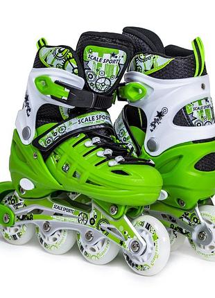 Детские ролики scale sports lf 905 зеленые, размер 34-37