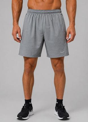 Оригінальні чоловічі шорти nike dri-fit graphite silver спортивні літні для бігу та тренувань