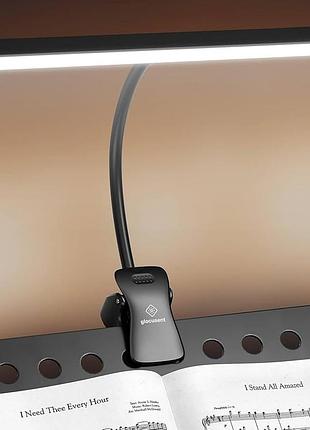 Led лампа для нотной стойки glocusent rechargeable music stand light, аккумуляторная, лёгкая б/в