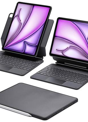 ✔️преміум чохол-клавіатура esr rebound magnetic keyboard case 360 для ipad air 13" (2024 / 2025) black (сток з німеччини)
