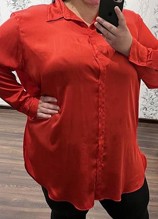 ❤️ подовжена червона блуза h&m, розмір xxl
