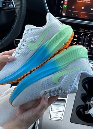 Жіночі кросівки nike air zoom light grey blue green