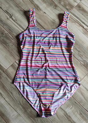 Слитный купальник в яркую полоску swim style, размер 18 (xl-xxl)