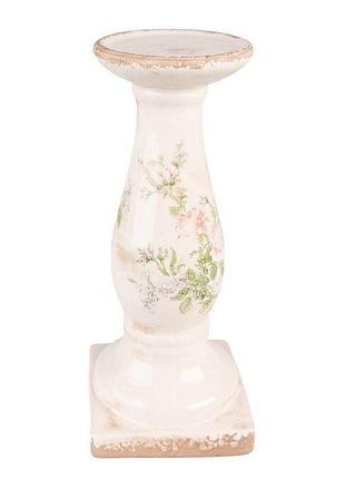 Керамічний свічник в вінтажному стилі flowers, 13*30 см, nd-6ce1539l nai