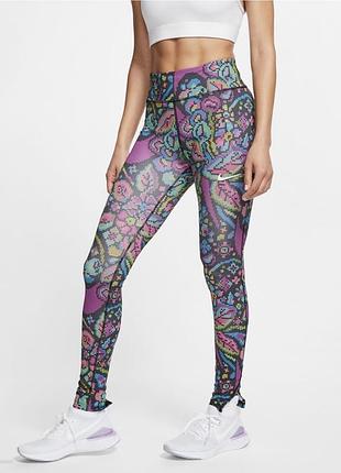 Лосини жіночі спортивні для бігу принтовані nike dri-fit