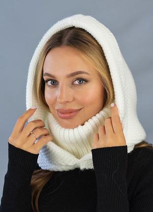 Капор или шапка-труба 5305 белая 56-59 для сезона и комфортной носки