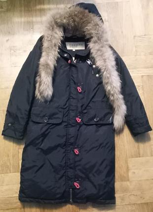 Burberry пуховик (пуховое пальто) с капюшоном s-m