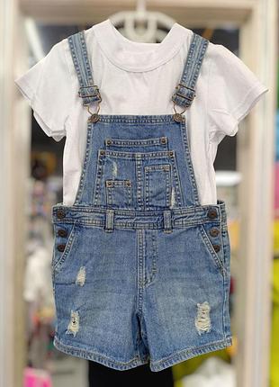 Детский джинсовый комбинезон для девочки 110-116 см 5-6 лет denim mango