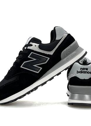 Женские кроссовки new balance 574 black grey