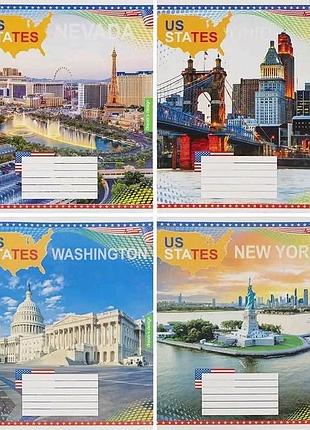Зошити на 48 аркушів, клітинка,8 шт в наборі