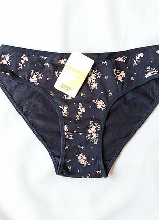Трусики жіночі сліп бавовна kokowel розмір l-xxl у квіточку xl, синій